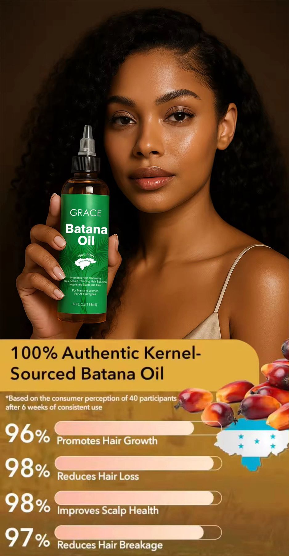 100% Batana Oil pure Dr Serbi raw Unrefined oil for Hair Growth Natural for Thicker